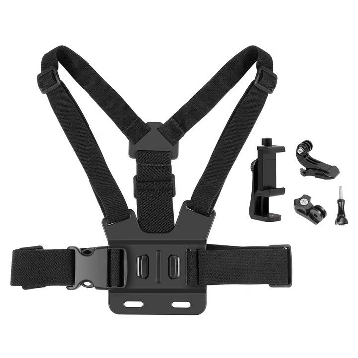 Стойка за спортна камера, gxwcyi, за гърди, регулируема, за дейности на открито, черна