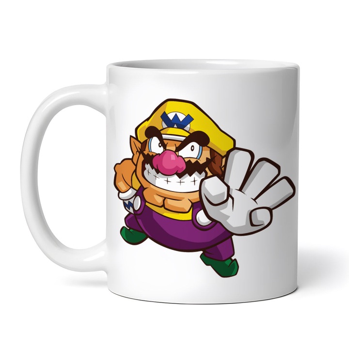 Cana alba personalizata, Mario Wario, INOVATIX®. 330ml