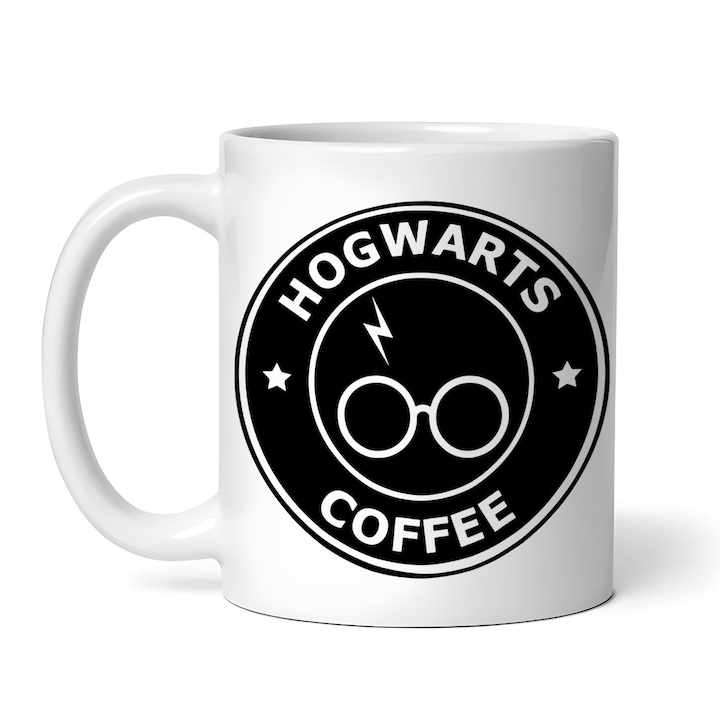 Cana alba personalizata, Starbucks Hogwarts Coffee Herry Potter, INOVATIX®. 330ml