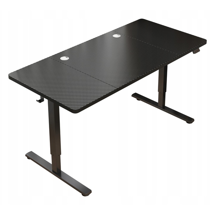 Birou electric Muvu 160x80cm, negru carbon, reglabil 72-118cm, ergonomic pentru jocuri și muncăa