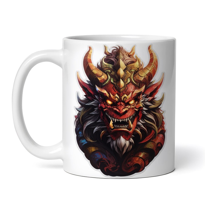 Cana alba personalizata, Demonul Orobas furios, INOVATIX®. 330ml