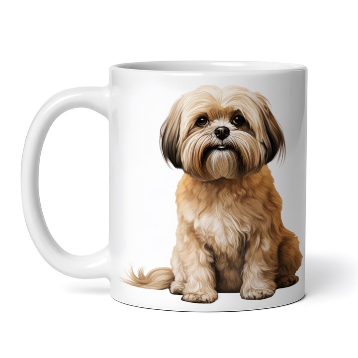 Cana alba personalizata, Caine Shih Tzu maro, INOVATIX®. 330ml