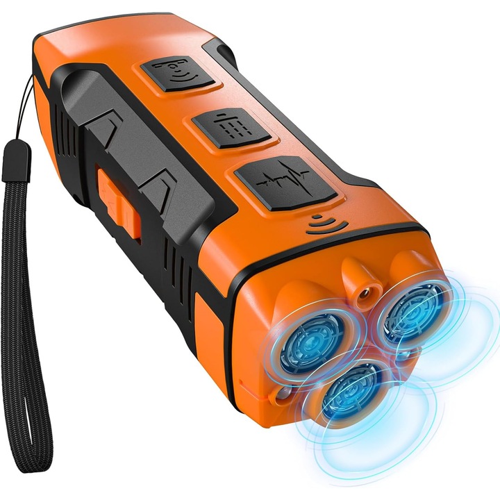 Aparat cu ultrasunete impotriva cainilor agresivi, cootway, Impotriva cainilor, cu ultrasunete, Raza de Actiune 10m, Portocaliu