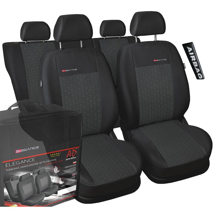 Huse auto, Auto-Dekor, Compatibil cu Toyota RAV 4 V, 2 scaune, 3 perne, textil, airbag, negru