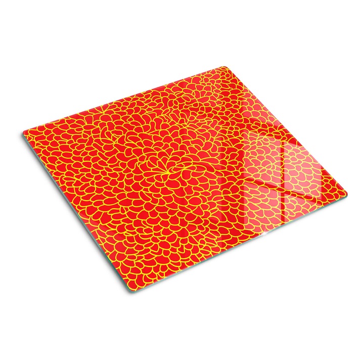 Üveg vágódeszka fényképpel, Tulup, Láva, Piros, 60x52 cm, 010010520040000049933