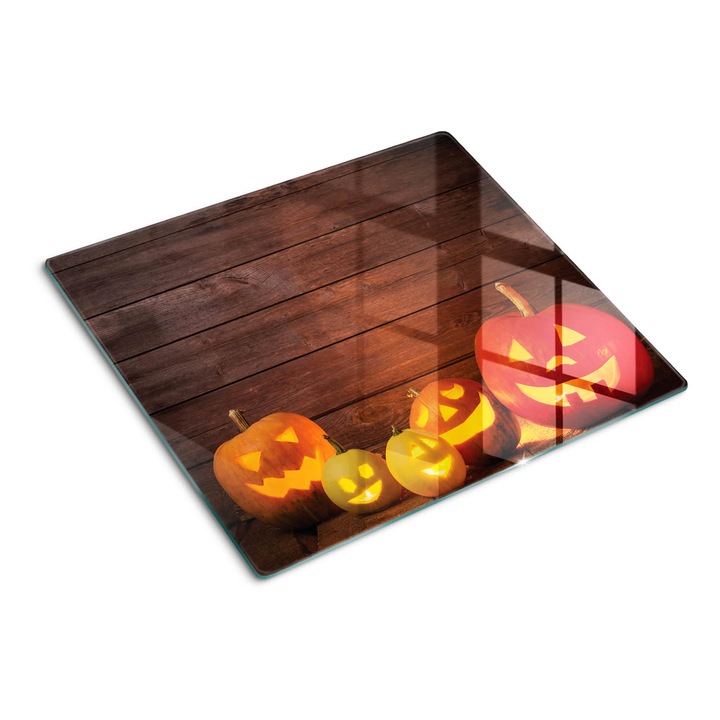 Üveg vágódeszka, Tulup, Halloween sütőtök, Fekete, 60x52 cm, 010010520040000050054