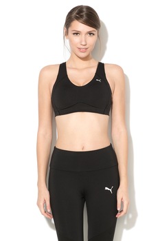 Puma, Bustiera cu insertii de plasa pentru fitness PwrRun, Negru Puma, Bustiera cu insertii de plasa pentru fitness PwrRun, Negru