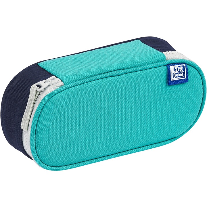 Несесер за моливи Oxford Funky, тюркоазено син, 23,5x8,5x5 см, подплатен, с вътрешен капак