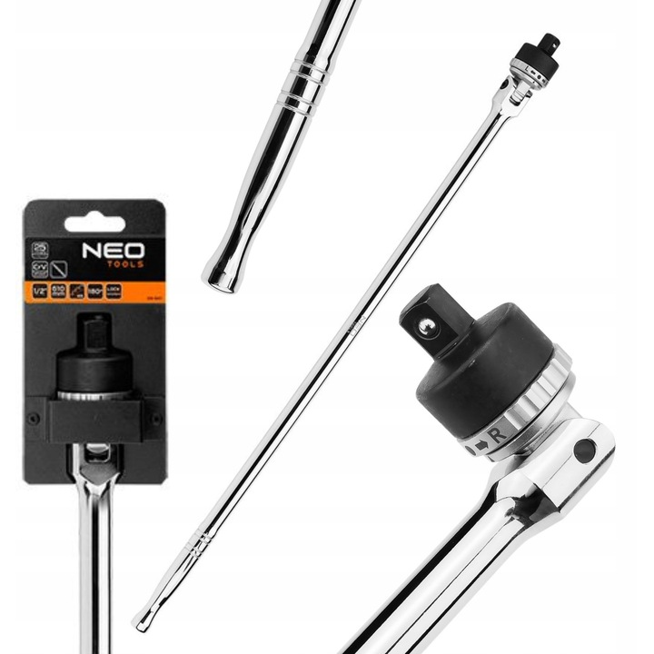 Cheie cu ratchet 1/2" cu articulatie NEO TOOLS 610 mm, 45 dinti, cromata
