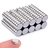 Set 100 magneti neodim universali rotunzi, Axroad Mall, Set magnet pentru tabla alba, frigider, bricolaj, bucatarie, birou, Forta magnetica puternica, Puternic si durabil, Acoperire ni-cu-ni, 10*3mm, Argintiu