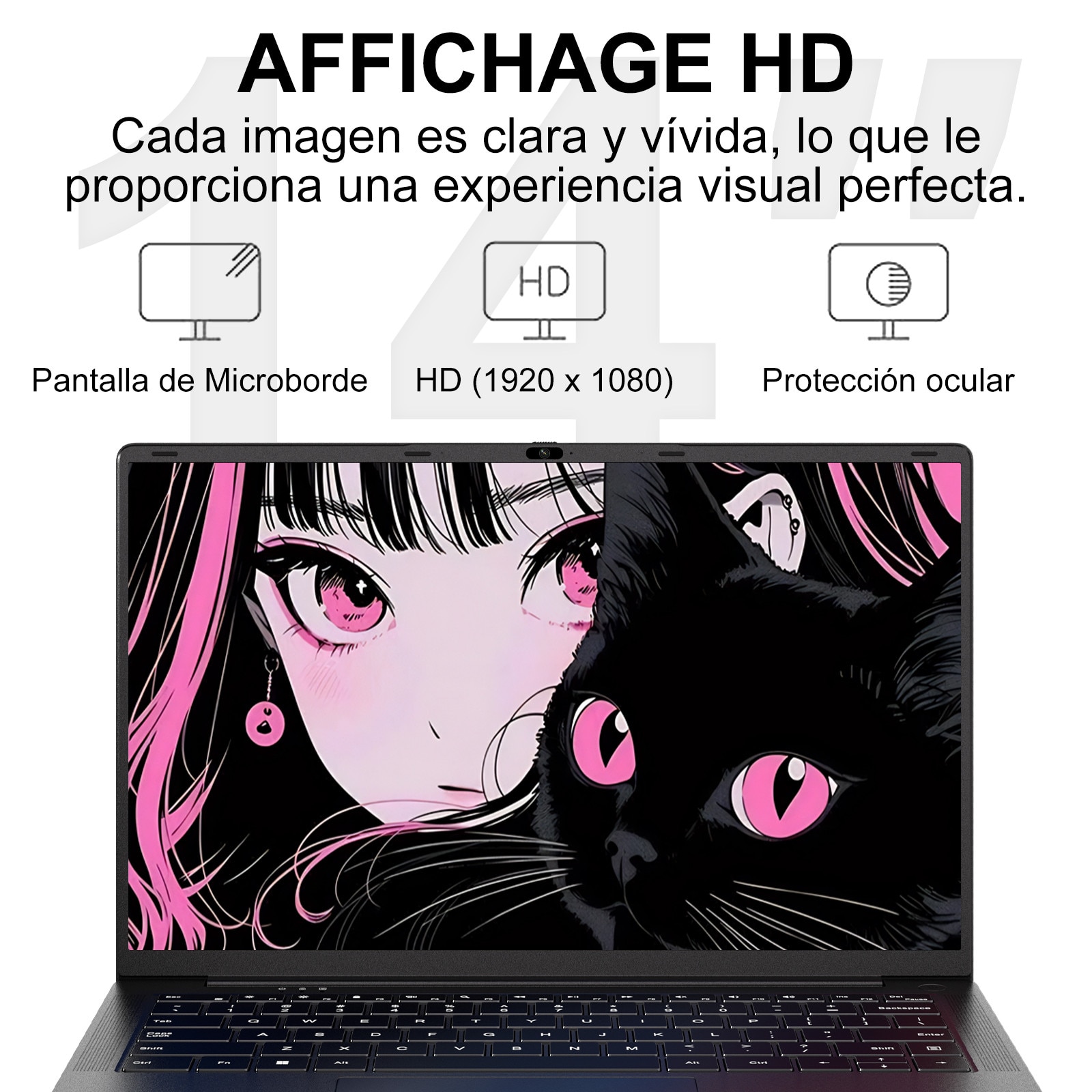 Laptop Computer 14 inci Celeron N5095 Pana la 2, 9 GHz Laptops 8GB RAM 256GB SSD TF 1TB LPDDR4 Win11 5G WiFi 1920 * 1080 FHD Widevine L1 Film de protectie engleza - Corp metalic negru