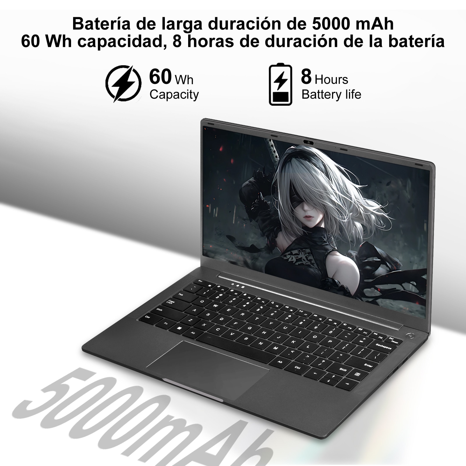 Laptop Computer 14 inci Celeron N5095 Pana la 2, 9 GHz Laptops 8GB RAM 256GB SSD TF 1TB LPDDR4 Win11 5G WiFi 1920 * 1080 FHD Widevine L1 Film de protectie engleza - Corp metalic negru