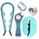 Set 5 deschizator capace borcane si sticle, Axroad Mall, Desfacator conserve multifunctional, Design ergonomic, Anti-alunecare, Usor de utilizat si de depozitat, Pentru borcane si sticle de marimi diferite, Plastic/Inox/Silicon, 9*22.5cm, Muticolor