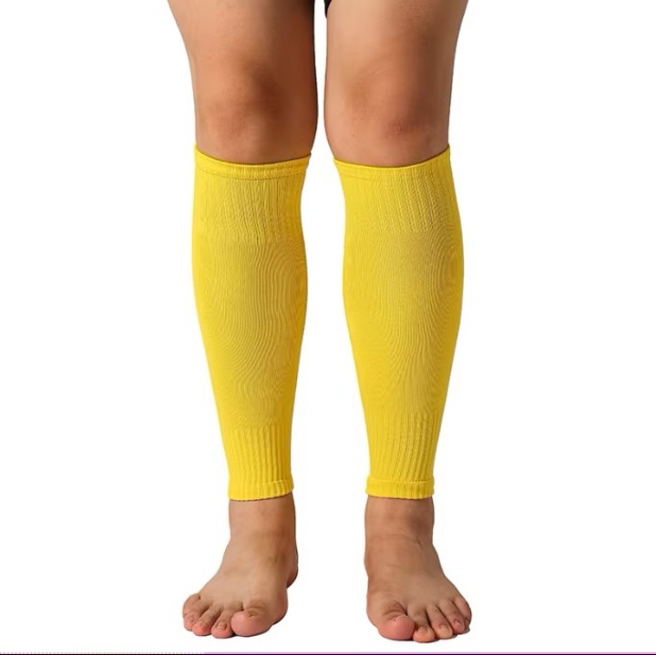 Jambiere pentru fotbal, adulti, 37 cm, one-size, GALBEN