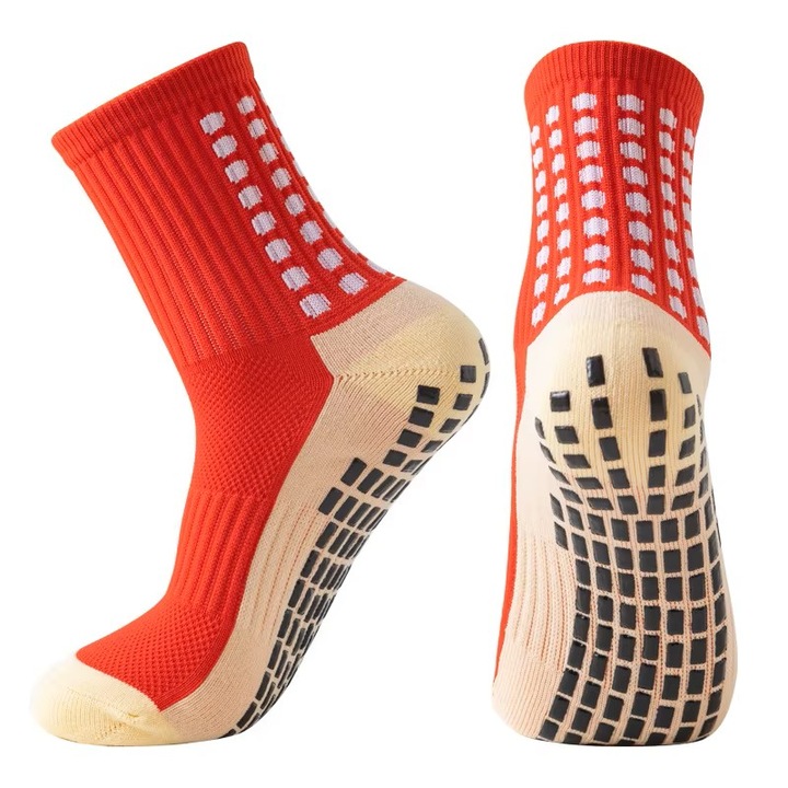 Неплъзгащи се футболни чорапи, детски, един размер, ЧЕРВЕНИ