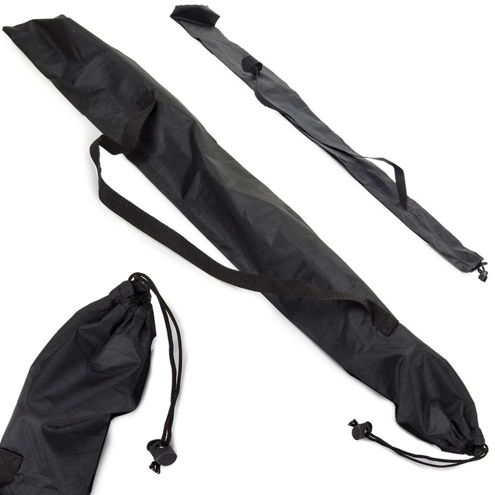 Husa pentru bete de trekking, inchidere cu snur, nylon, 70 x 12 cm, negru, Dactylion®