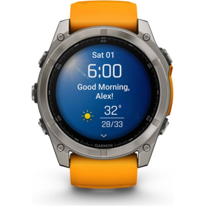 Smartwatch Garmin Fenix 8 Spark Orange Graphite - eMAG.ro