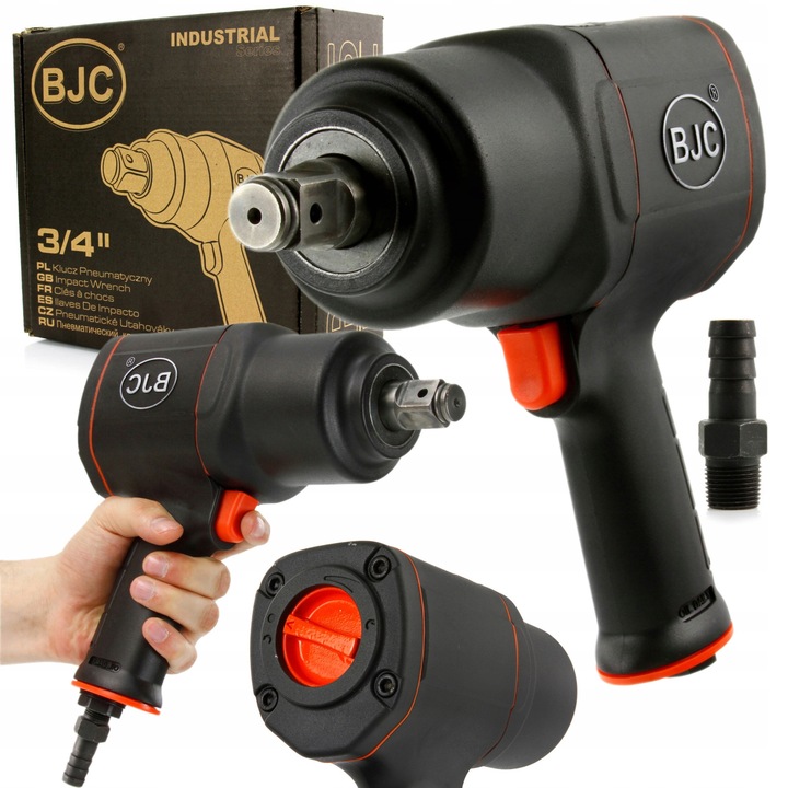 Cheie pneumatica BJC 3/4", 6-8 Bar, set complet, cu maner antiderapant