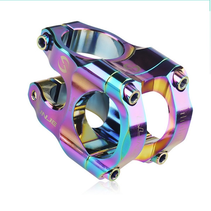 Pipa ghidon ultra-usoara de aluminiu CNC, SINBINTA, Pipa scurta pentru bicicleta, 31.8mm, Cu cheia, Rezistent la apa, Downhill/MTB, Anodizat, Ultra usoara, Rezistent la coroziune, Pentru mountain bike, folding bike, 28.6x31.8x35mm, Multicolor