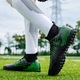 Ghete de fotbal pentru copii, cu talpa inalta, Chelfonds®, crampoane TF rupte, unisex, negru-verde, EU35