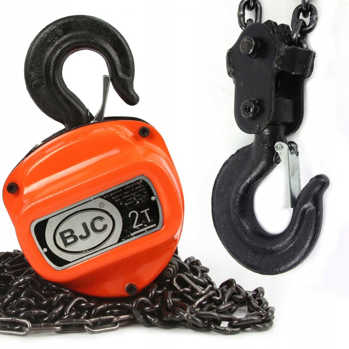 Troliu manual BJC 2T, 3m lungime lant, 6mm diametru, echipamente pentru transport si ridicat
