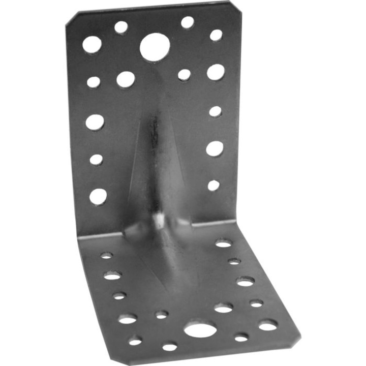 Coltar metalic perforat rigidizat Connex 90x90x65x2 mm, otel inoxidabil