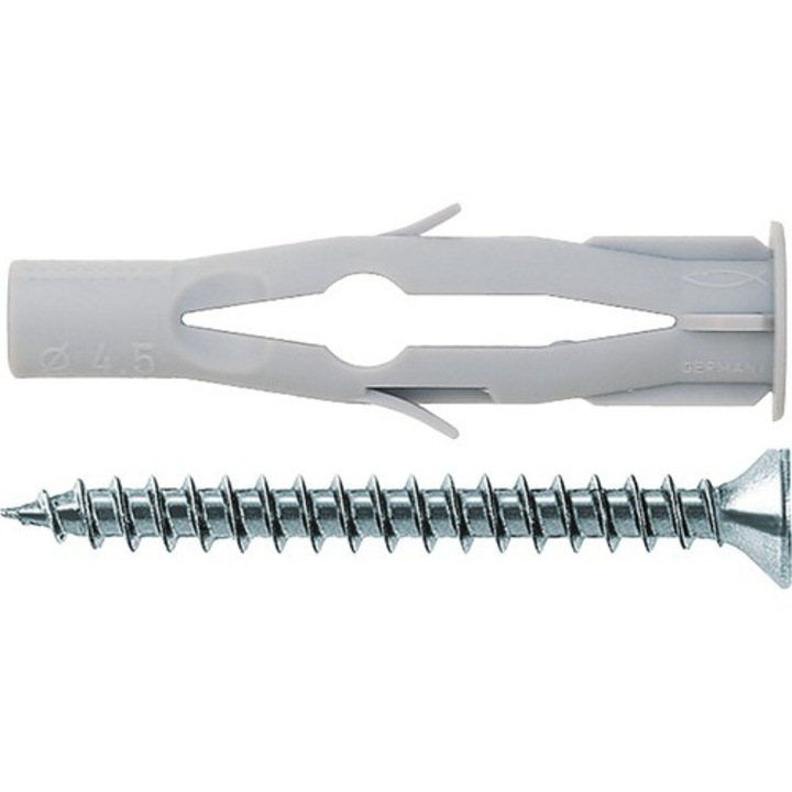 Dibluri plastic cu surub Fischer FU 10x60 S/25, 10 bucati