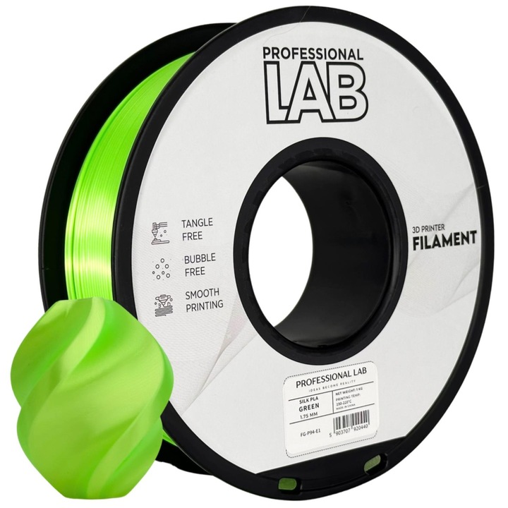 Filament Profesional LAB Silk PLA Verde 1.75 mm 1 kg