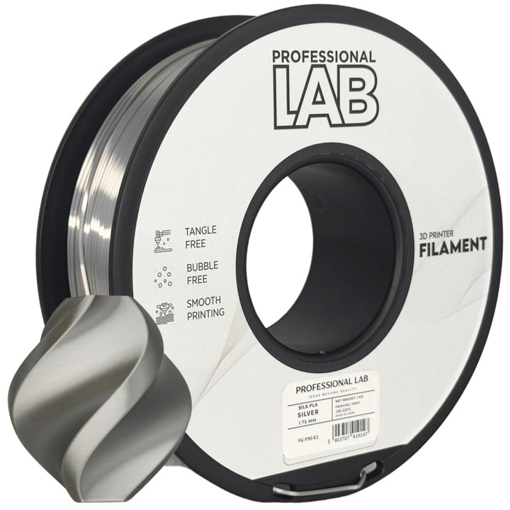 Filament Profesional LAB Silk PLA Argintiu 1.75 mm 1 kg