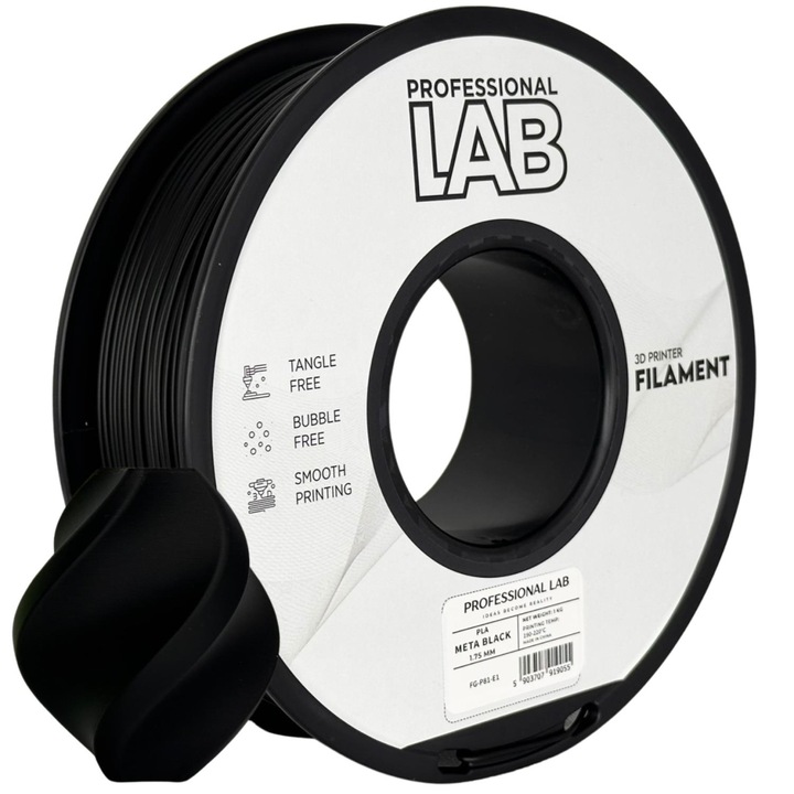 Filament Profesional LAB PLA Meta Negru 1.75 mm 1 kg