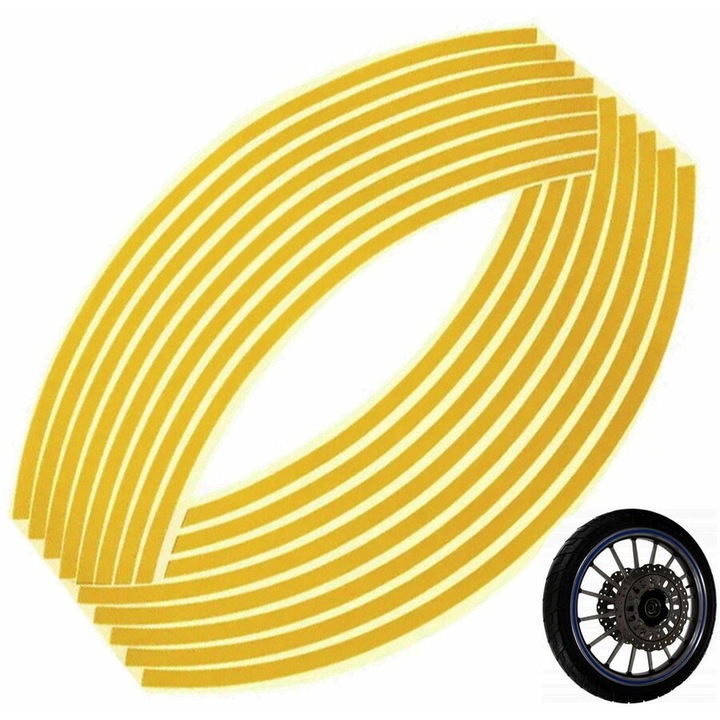 Autocolante reflectorizante pentru roti AG555D, galbene