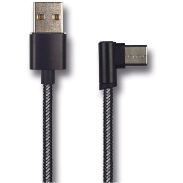 Cablu de date pentru telefoane, 2GO, Deluxe, USB-Micro-USB, 1m, Negru