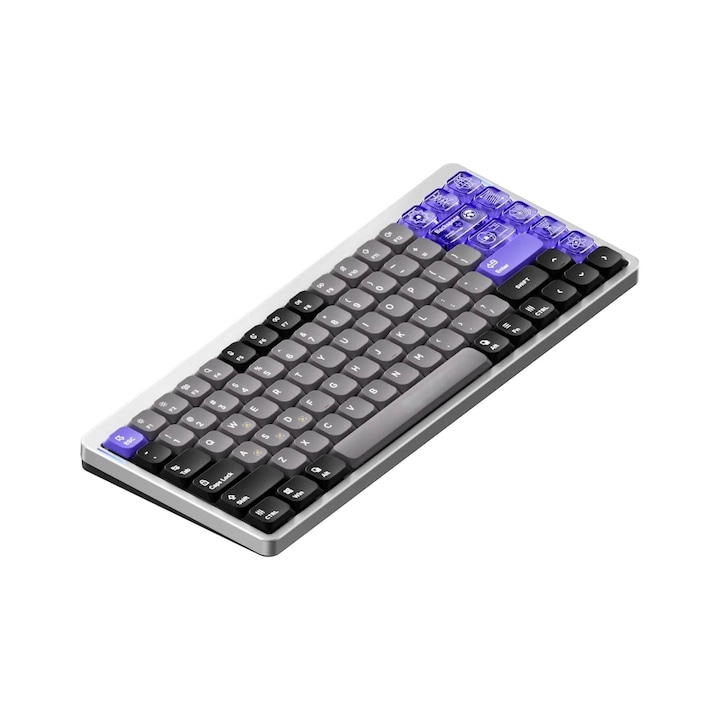 Tastatura Magnetica-Mecanica Gaming NuPhy Air75 HE Magnetic Switch Jade, Rapid Trigger, 8000 Hz, nSA keycaps, USB-C, Gri