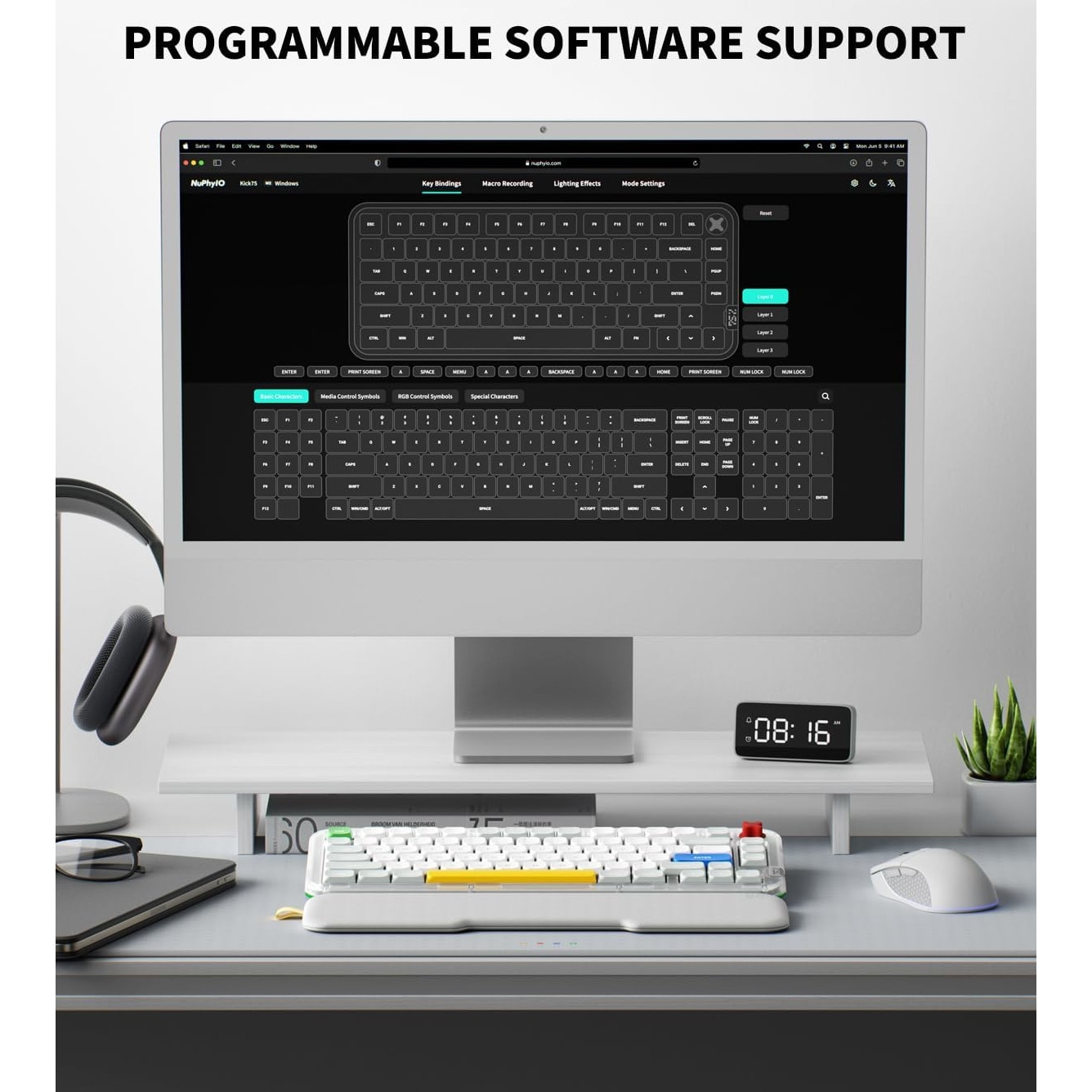 Tastatura Mecanica Wireless Nuphy Kick75 Hybrid-Profile, Cablu