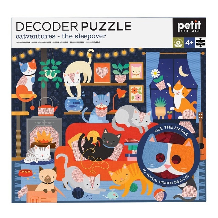 Petit Collage - Catventures- kincskereső puzzle szemüveggel