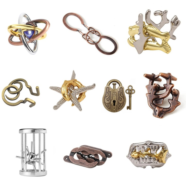 Игра, Метален пъзел, за деца и възрастни, 10 части, трудност 2