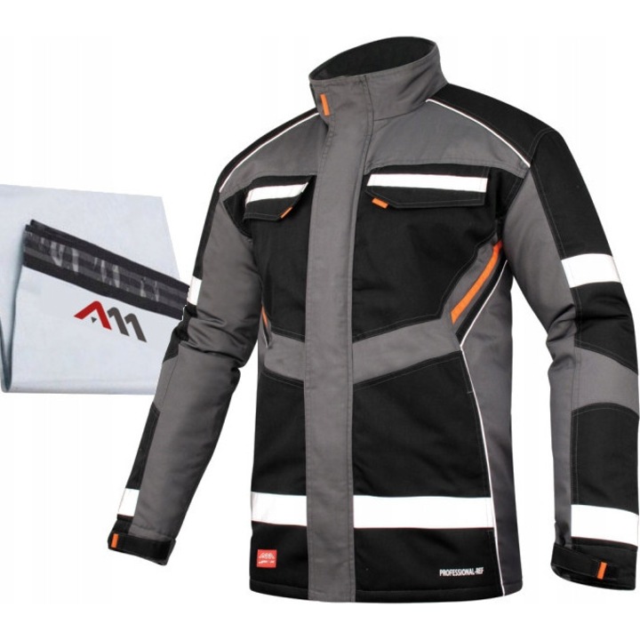 Jacheta de protectie, ART.MAS, captusita, poliester, negru/gri, marimea 60 EU