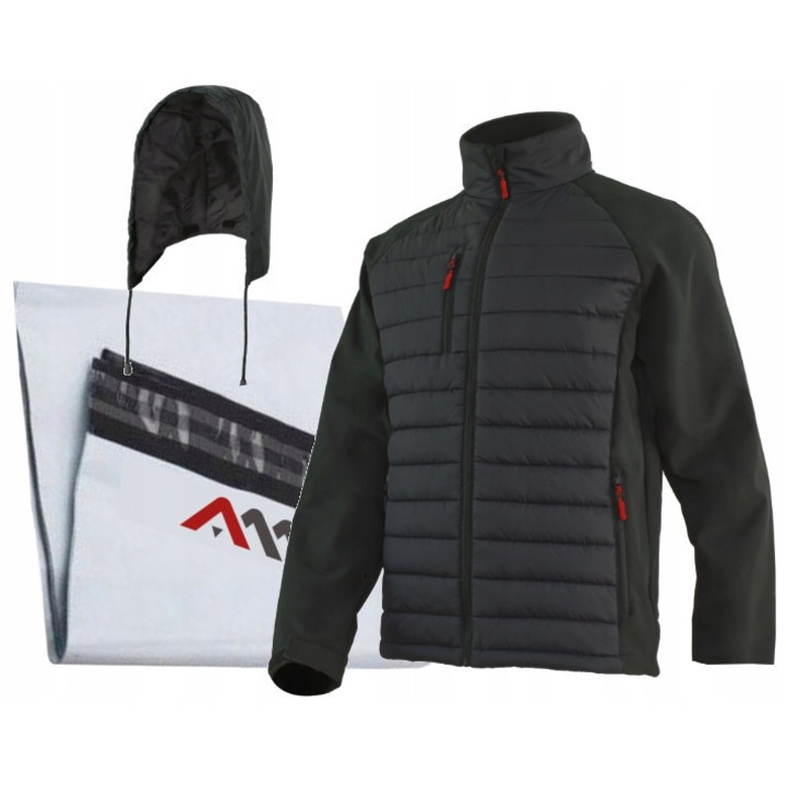 Jacheta de lucru ART.MAS, marimea M, 3 buzunare, gluga detasabila, negru