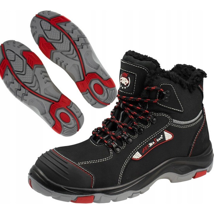 Ghete pentru barbati ART.MAS, S1, piele nabuc, cu varf din otel, talpa rezistenta, negru, 45