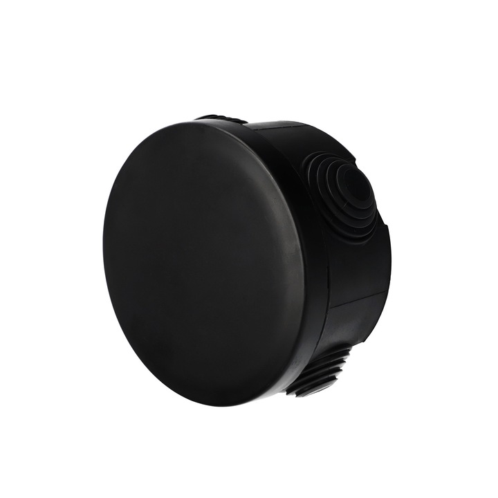 Cutie ermetica aplicata cu presetupe, inchidere prin clic, 89x47mm, IP55, neagra, EDO777827, EDO Technic