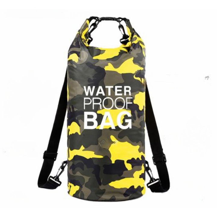Чанта Ocean Pack 20L Camo Dry Bag, 100% водоустойчива, Включена регулируема презрамка, Жълт