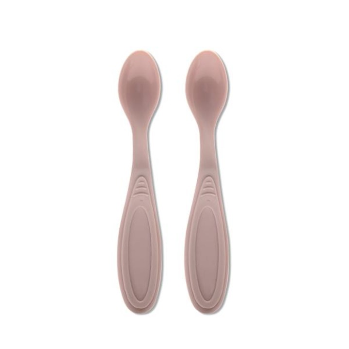 2 db hajlékony kanál szett, Lorelli, félfolyékony ételekhez való áttéréshez alkalmas, lekerekített él, amely védi a baba ínyét, 6 hónapos kortól, My Friend, Mellow Rose