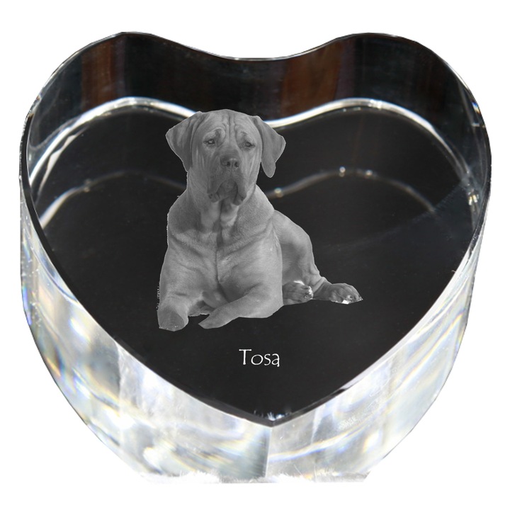 Kristály szív személyre szabott fényképpel, Art-Dog, 7,5x8x5cm, dekoratív, Tosa modell