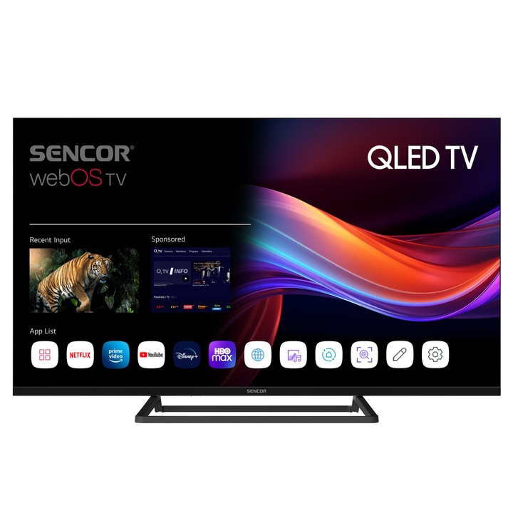 Sencor SLE 40QF860B Smart QLED televízió, 40 col / 101 cm, Full HD, WebOS, HDR10, Fekete
