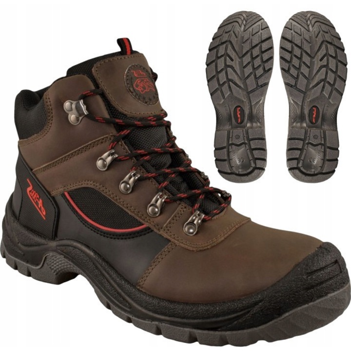 Bocanci de protectie, ART.MAS, piele naturala, 46 EU, culoare maro/negru, talpa antiderapanta