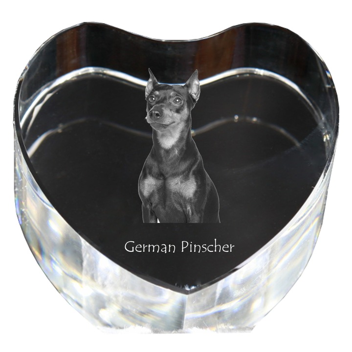 Kristály szív személyre szabott fényképpel, Art-Dog, 7,5x8x5cm, dekoratív