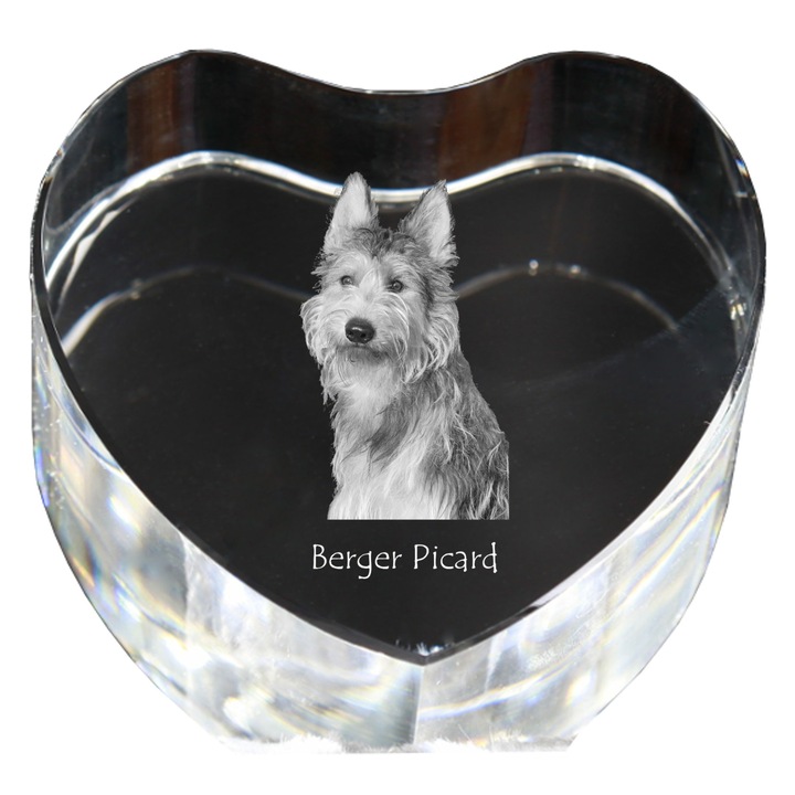 Kristály szív személyre szabott fényképpel, Art-Dog, 7,5x8x5cm, dekoratív