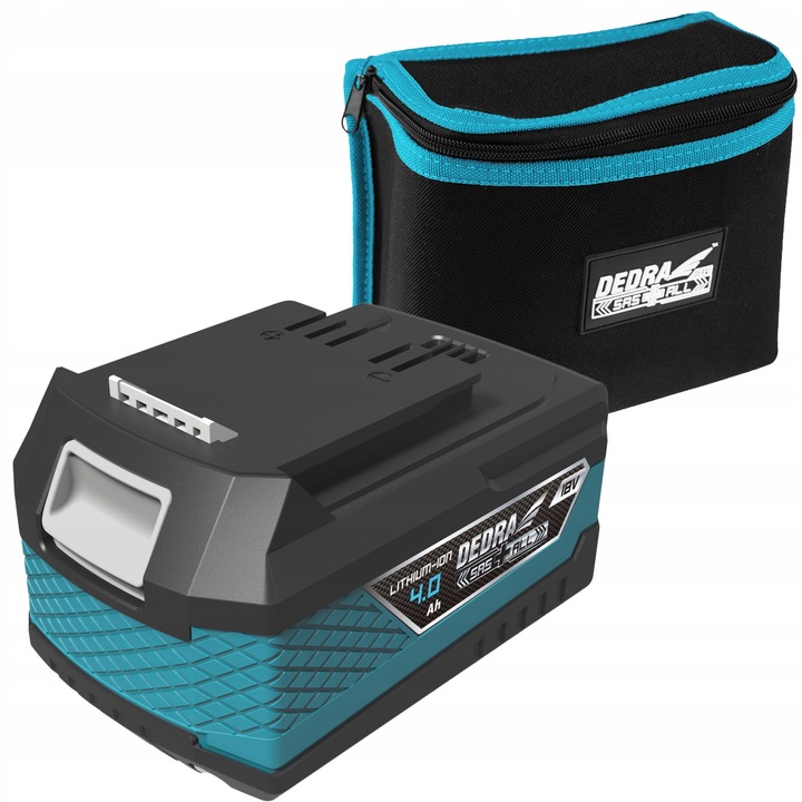 Acumulator, Dedra, 4Ah, 18V, 18x12x15cm, set cu geanta de transport