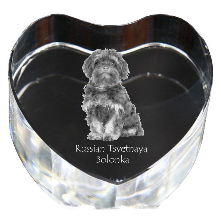 Kristály szív személyre szabott fényképpel, Art-Dog, 7,5x8x5cm, dekoratív