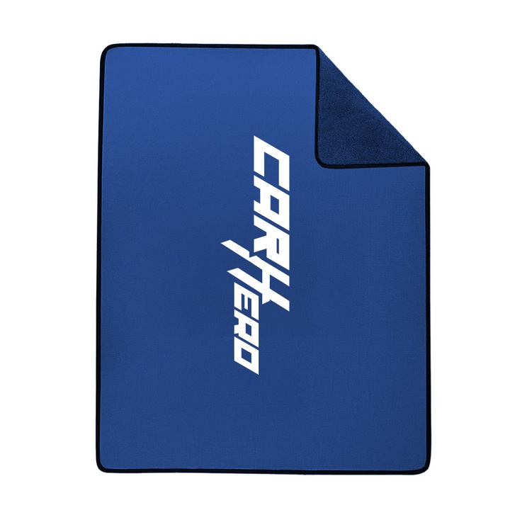 Prosop Uscare Auto Ultra Absorbant CarHero XL, 95x65cm, 800GSM, Albastru, Microfibra Twisted Loop, Moale, Rezistent la Spalari, Ideal pentru Detailing